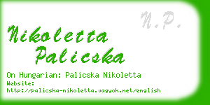 nikoletta palicska business card